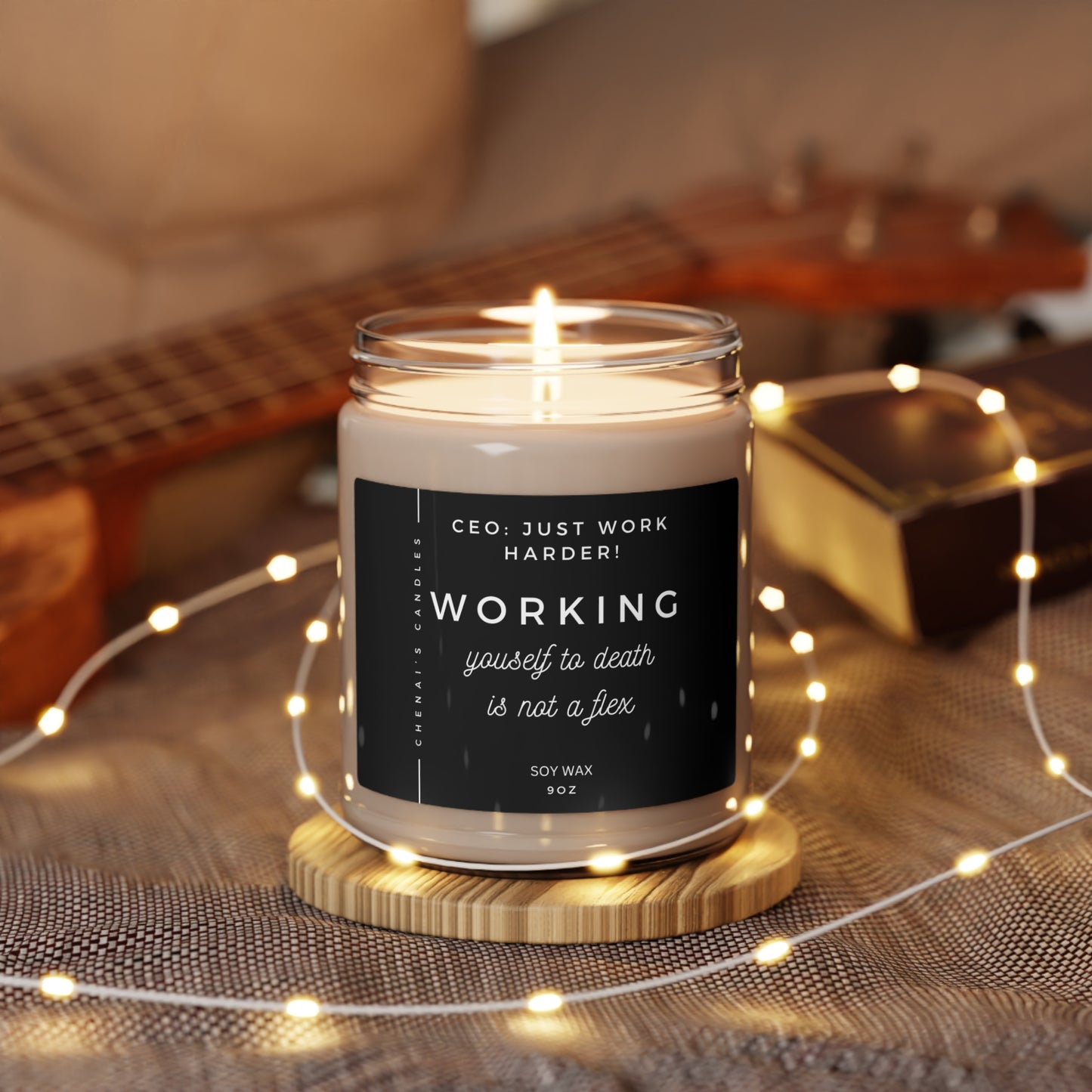 Working yourself to death is not a flex Scented Soy Candle, 9oz